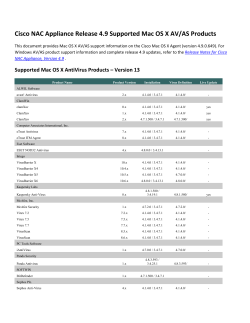 Cisco NAC Appliance Release 4.9 Supported Mac OS X AV/AS Products