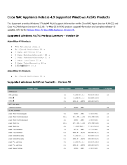Cisco NAC Appliance Release 4.9 Supported Windows AV/AS Products