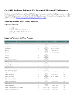 Cisco NAC Appliance Release 4.9(3) Supported Windows AV/AS Products