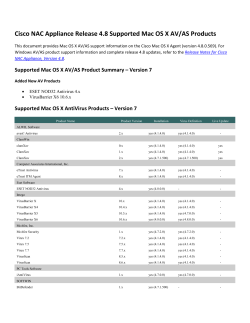 Cisco NAC Appliance Release 4.8 Supported Mac OS X AV/AS Products