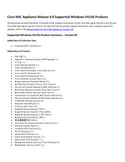 Cisco NAC Appliance Release 4.8 Supported Windows AV/AS Products