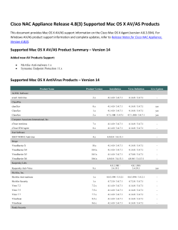 Cisco NAC Appliance Release 4.8(3) Supported Mac OS X AV/AS Products