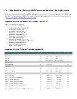 Cisco NAC Appliance Release 4.8(3) Supported Windows AV/AS Products