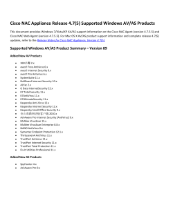 Cisco NAC Appliance Release 4.7(5) Supported Windows AV/AS Products