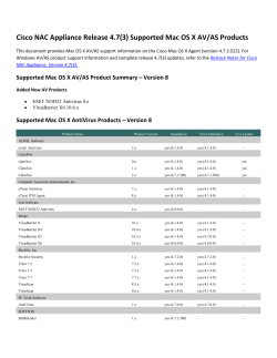 Cisco NAC Appliance Release 4.7(3) Supported Mac OS X AV/AS Products