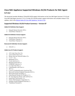 Cisco NAC Appliance Supported Windows AV/AS Products for NAc Agent 4.7.4.2