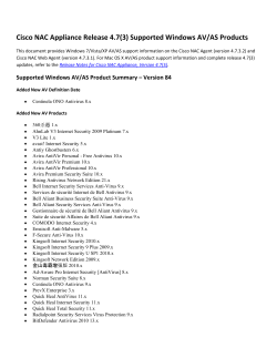 Cisco NAC Appliance Release 4.7(3) Supported Windows AV/AS Products