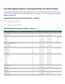 Cisco NAC Appliance Release 4.7(2) Supported Mac OS X AV/AS Products