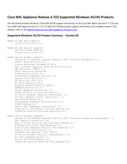 Cisco NAC Appliance Release 4.7(2) Supported Windows AV/AS Products