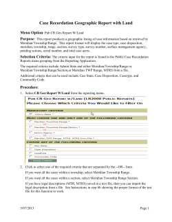 Case Recordation Geo Report with Land User Guide