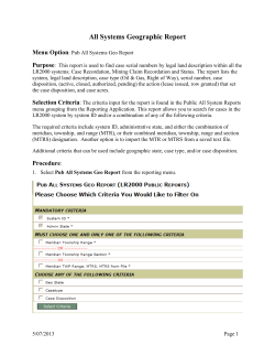 All Systems Geographic Report