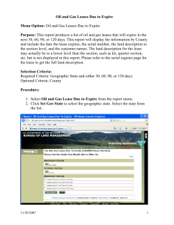 Oil and Gas Leases Due to Expire User Guide