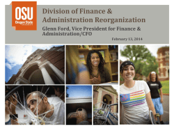 Division of Finance Administration Reorganization