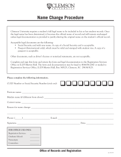 Name Change Procedure Form