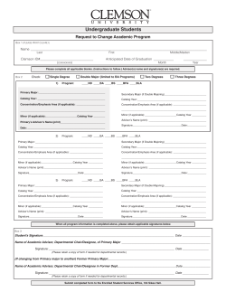 Change of Academic Program