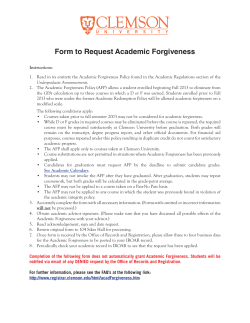 Academic Forgiveness Request Form