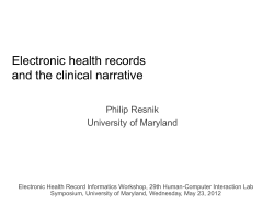 Electronic Health Records and the Clinical Narrative