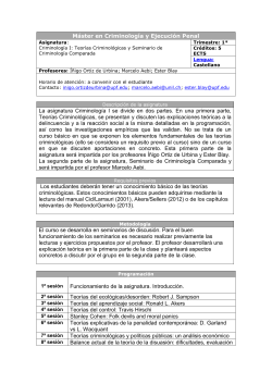 Criminolog a I: Teor as criminol gicas