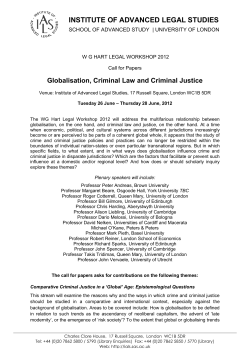 Globalisation, Criminal Law and Criminal Justice