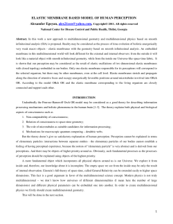 Elastic Membrane Based Model of Human Perception TSC 2011