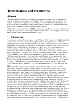 Teleosemantics and Productivity - 2nd version -  edited