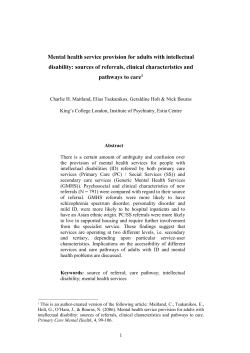 Source of Referrals PCMH 2006