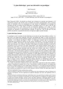 Le plan dialectique