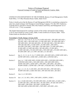 Notice of Exchange Proposal