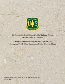 Forest Service (FS) Draft Record of Decision