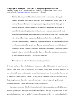 Language as literature - paper version