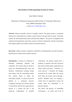 Interactions of Self-organizing Systems in Nature