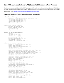 Cisco NAC Appliance Release 4.7(1) Supported Windows AV/AS Products