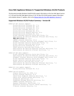 Cisco NAC Appliance Release 4.7 Supported Windows AV/AS Products