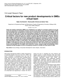 Critical factors for new product developments-AJBM 2010