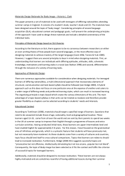 Materials Design Rationale1