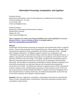 Information Processing Computation and Cognition preprint