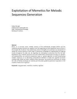 Exploitation of Memetics for Generation of Melodic Sequences