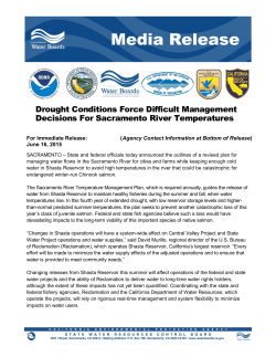 Drought Conditions Force Difficult Management Decisions for Sacramento River Temperatures (June 2015)