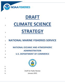 NOAA Fisheries Draft Climate Science Strategy (January 2015)