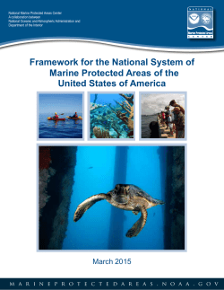 Framework for the National System of Marine Protected Areas of the United States of America (March 2015)