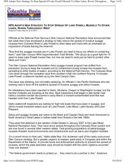 NPS Adopts New Strategy to Stop Spread of Lake Powell Mussels (May 2014)