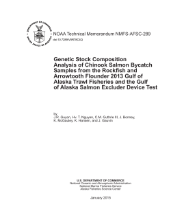Genetic Stock Composition Analysis of Chinook Salmon Bycatch Samples from the Rockfish and Arrowtooth Flounder 2013 Gulf of Alaska Trawl Fisheries (January 2015)