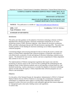NMFS Policy On Electronic Technologies
