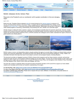 NOAA Releases Arctic Action Plan (April 2014)