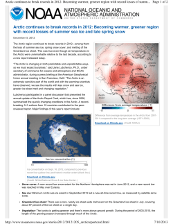 Arctic Continues To Break Records In 2012