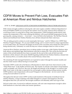 CDFW Moves to Prevent Fish Loss, Evacuates Fish at American River (June 2014)