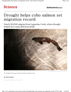 CA Drought Helps Coho Salmon Set Migration Record (June 2014)
