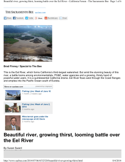 Beautiful River, Growing Thirst, Looming battle over the Eel River (July 2014)
