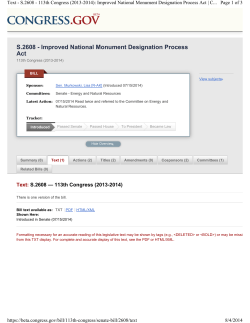 S 2608 Improved Natl Monument Designation Process (July 2014)