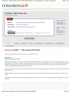 HR2646 Revitalizing the Economy of Fisheries in the Pacitic (July 2014)